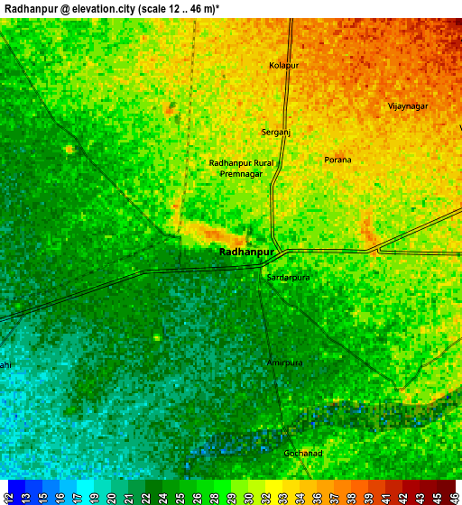 Zoom OUT 2x Rādhanpur, India elevation map