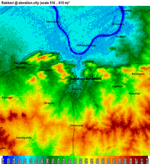 Zoom OUT 2x Rabkavi, India elevation map