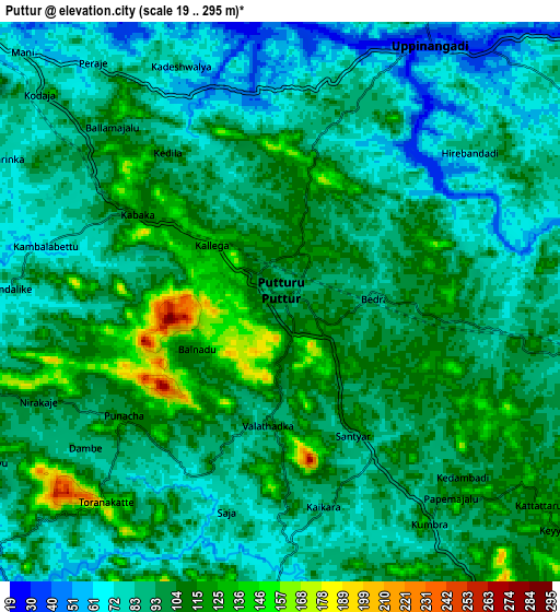 Zoom OUT 2x Puttūr, India elevation map