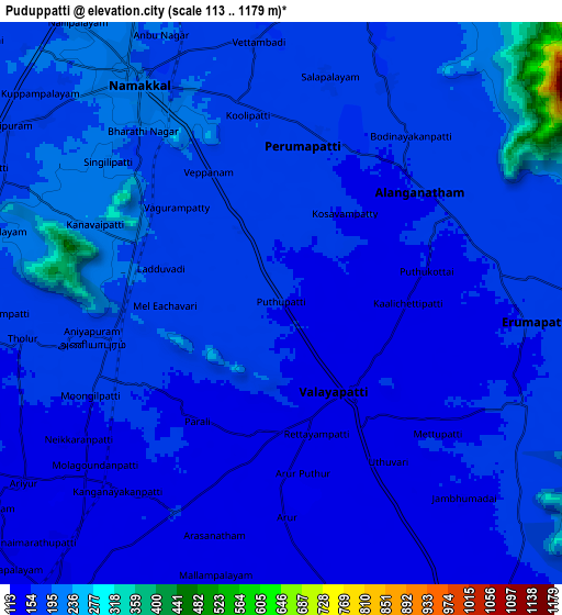 Zoom OUT 2x Puduppatti, India elevation map