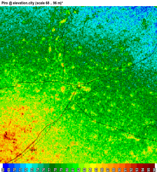Zoom OUT 2x Piro, India elevation map