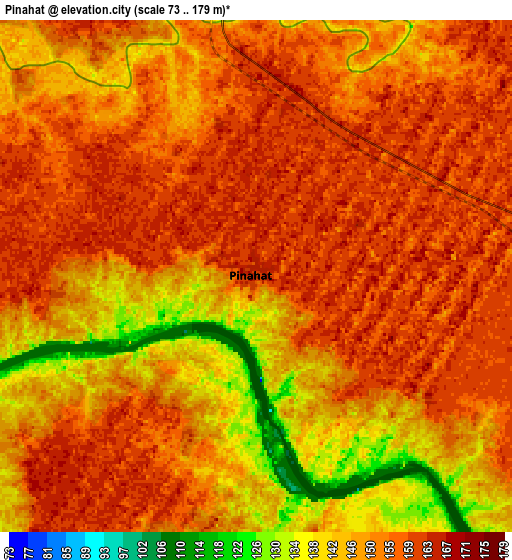 Zoom OUT 2x Pināhat, India elevation map