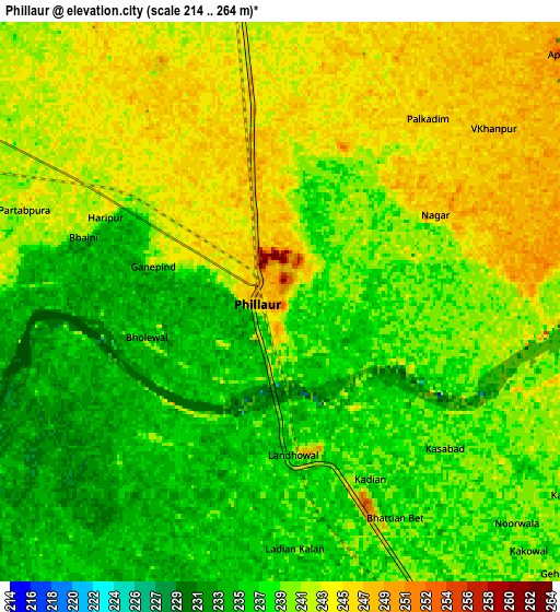 Zoom OUT 2x Phillaur, India elevation map