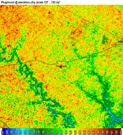 Zoom OUT 2x Phaphūnd, India elevation map