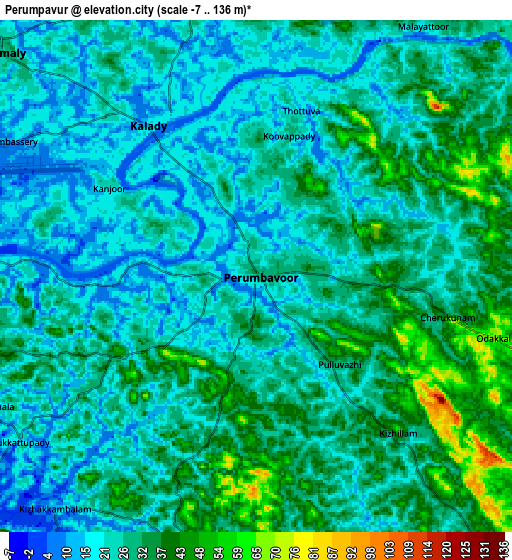 Zoom OUT 2x Perumpāvūr, India elevation map