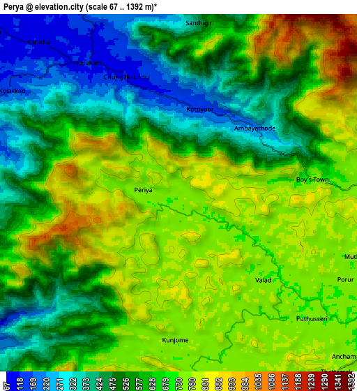 Zoom OUT 2x Perya, India elevation map