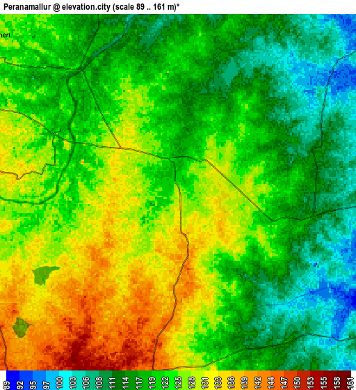 Zoom OUT 2x Peranamallūr, India elevation map