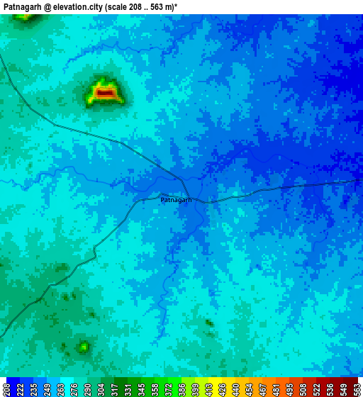 Zoom OUT 2x Patnāgarh, India elevation map