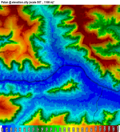 Zoom OUT 2x Pātan, India elevation map
