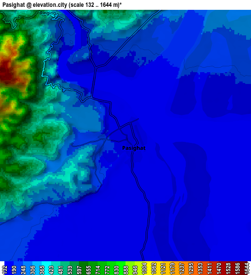 Zoom OUT 2x Pāsighāt, India elevation map