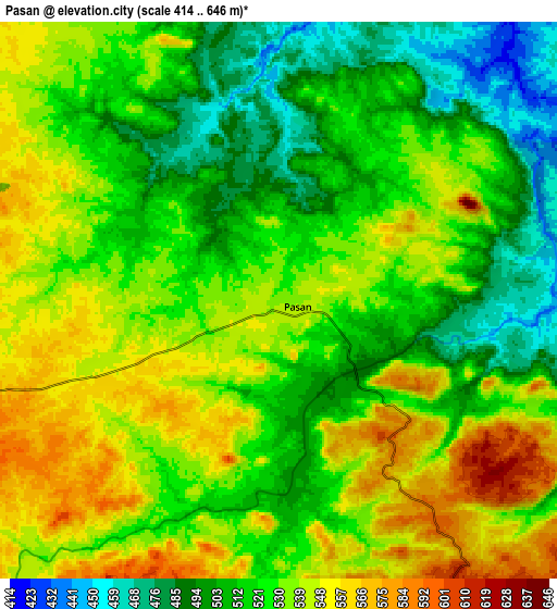 Zoom OUT 2x Pasān, India elevation map
