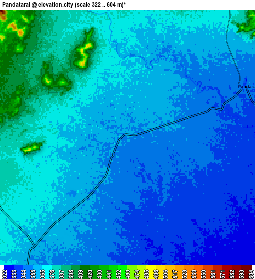 Zoom OUT 2x Pāndātarai, India elevation map