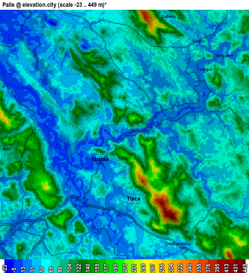 Zoom OUT 2x Palle, India elevation map