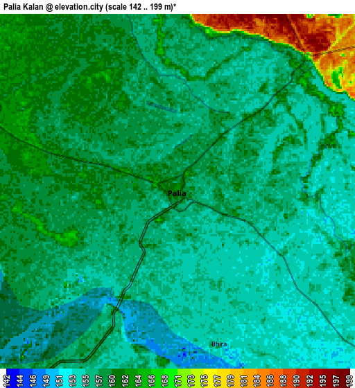 Zoom OUT 2x Paliā Kalān, India elevation map