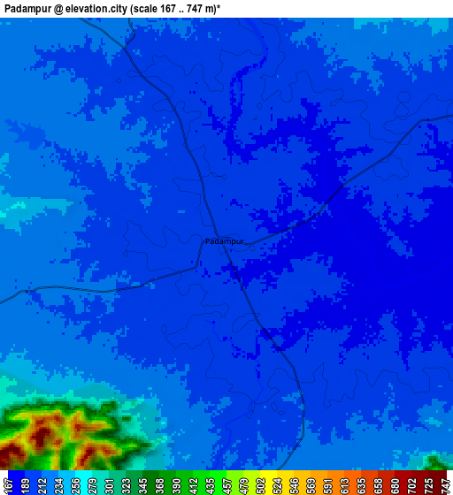 Zoom OUT 2x Padampur, India elevation map