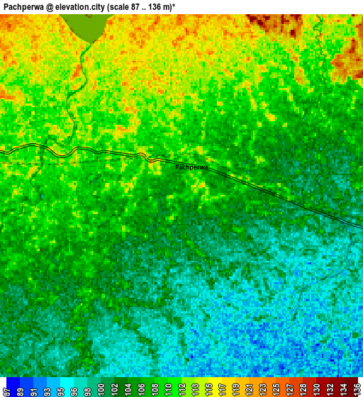 Zoom OUT 2x Pachperwa, India elevation map