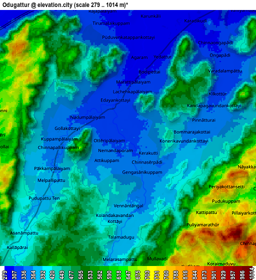 Zoom OUT 2x Odugattūr, India elevation map