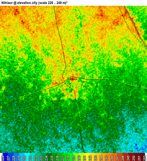 Zoom OUT 2x Nihtaur, India elevation map