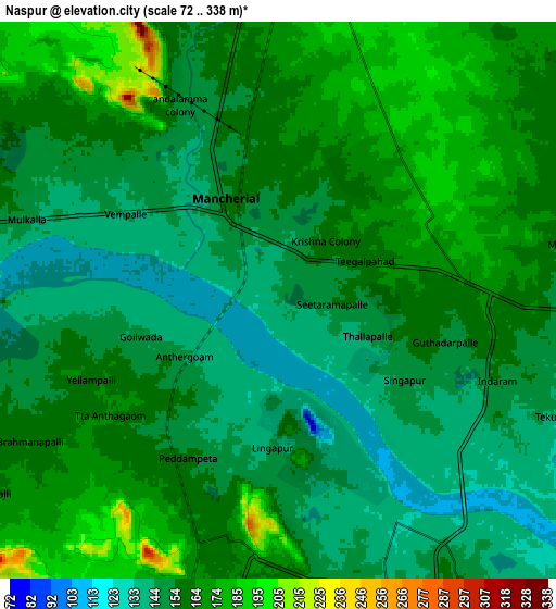 Zoom OUT 2x Nāspur, India elevation map