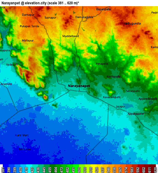 Zoom OUT 2x Nārāyanpet, India elevation map