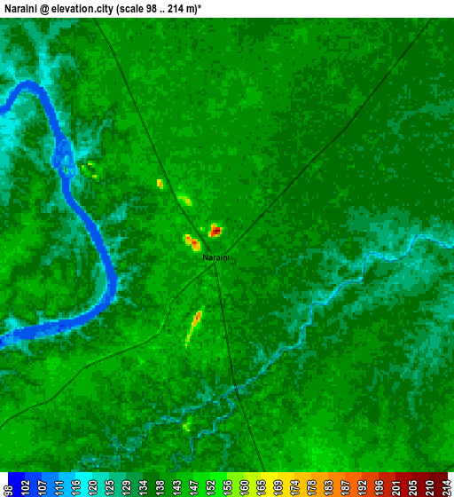 Zoom OUT 2x Naraini, India elevation map