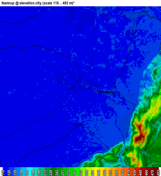 Zoom OUT 2x Nāmrup, India elevation map