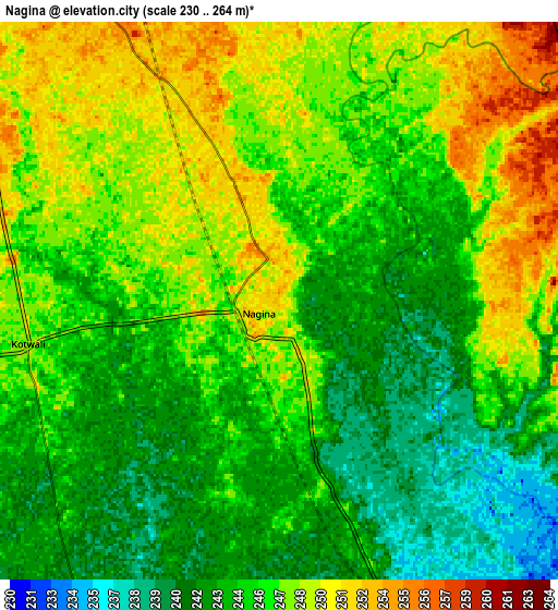 Zoom OUT 2x Nagīna, India elevation map