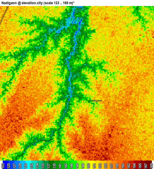 Zoom OUT 2x Nadīgaon, India elevation map