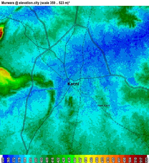 Zoom OUT 2x Murwāra, India elevation map