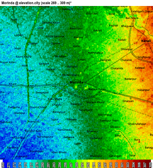 Zoom OUT 2x Morinda, India elevation map