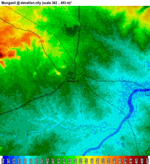 Zoom OUT 2x Mungaoli, India elevation map