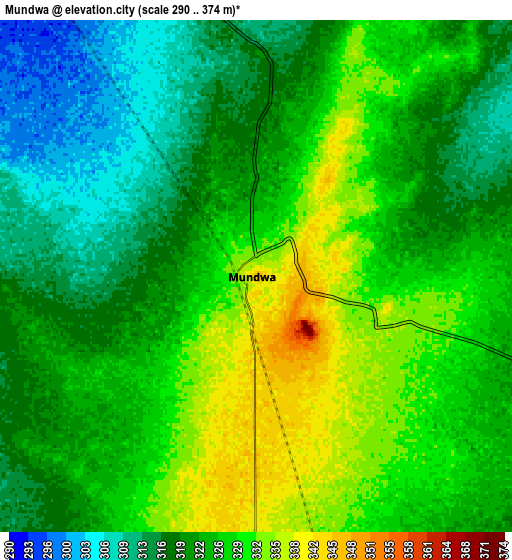 Zoom OUT 2x Mūndwa, India elevation map