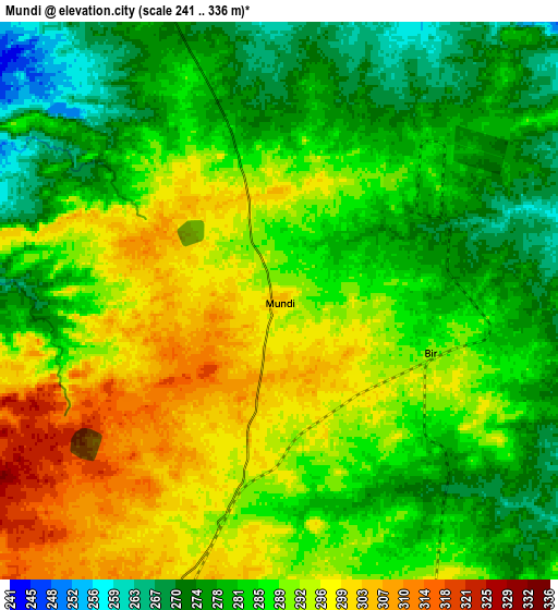 Zoom OUT 2x Mundi, India elevation map