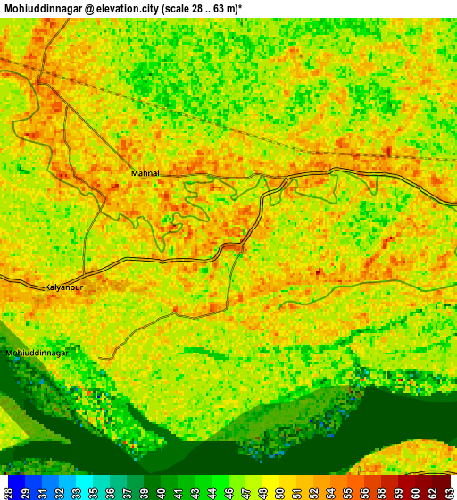 Zoom OUT 2x Mohiuddinnagar, India elevation map