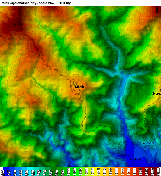 Zoom OUT 2x Mirik, India elevation map
