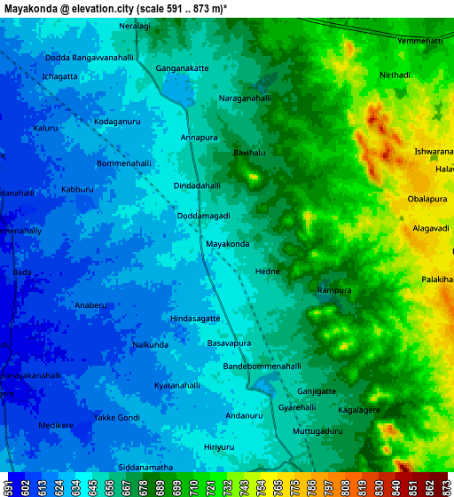 Zoom OUT 2x Māyakonda, India elevation map