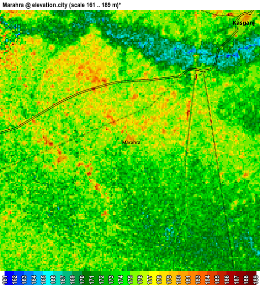 Zoom OUT 2x Mārahra, India elevation map