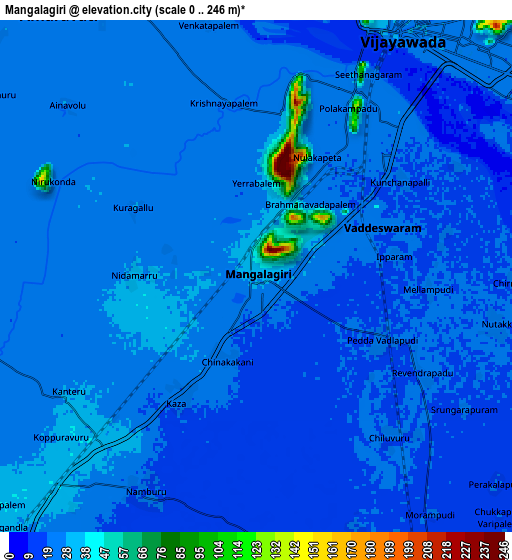 Zoom OUT 2x Mangalagiri, India elevation map