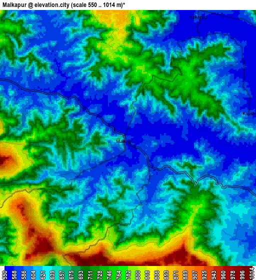 Zoom OUT 2x Malkāpur, India elevation map