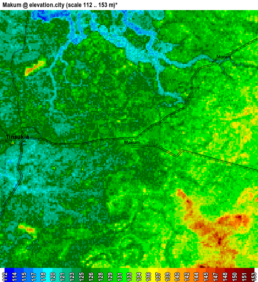 Zoom OUT 2x Mākum, India elevation map