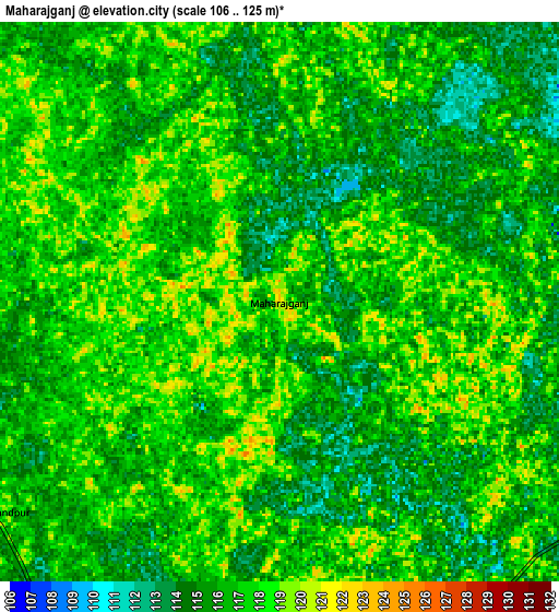 Zoom OUT 2x Mahārājganj, India elevation map