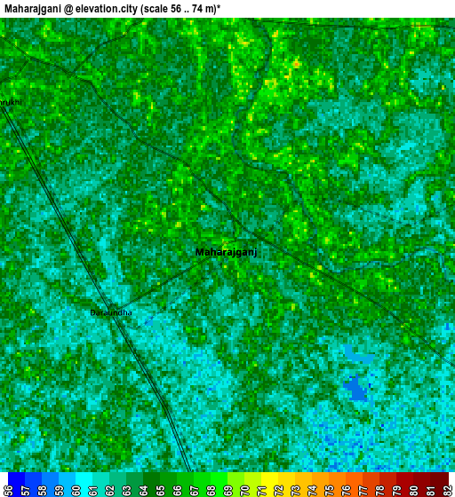 Zoom OUT 2x Mahārājgani, India elevation map