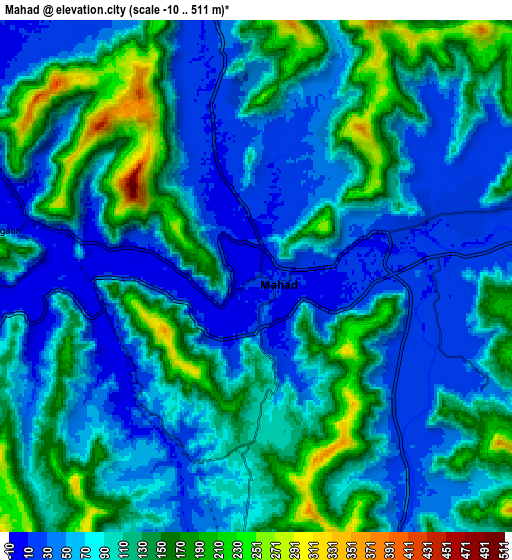 Zoom OUT 2x Mahād, India elevation map