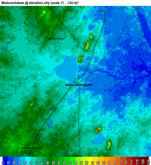 Zoom OUT 2x Madurāntakam, India elevation map