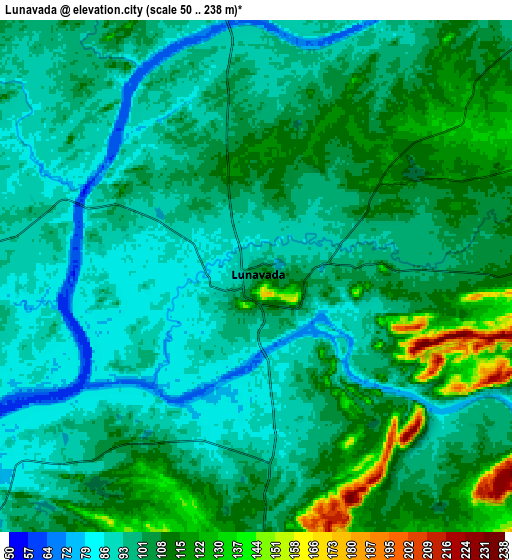 Zoom OUT 2x Lūnāvāda, India elevation map