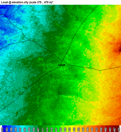 Zoom OUT 2x Losal, India elevation map