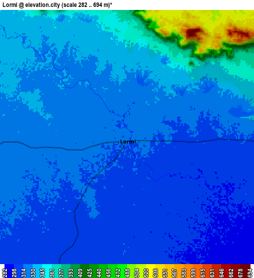 Zoom OUT 2x Lormi, India elevation map