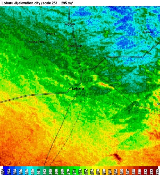 Zoom OUT 2x Lohāru, India elevation map