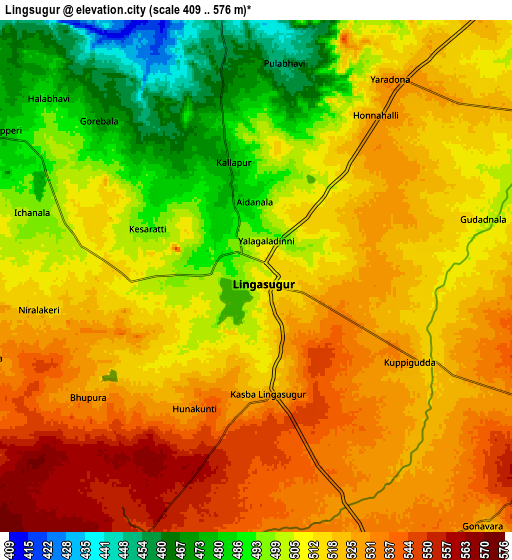 Zoom OUT 2x Lingsugūr, India elevation map