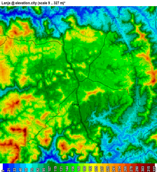 Zoom OUT 2x Lānja, India elevation map